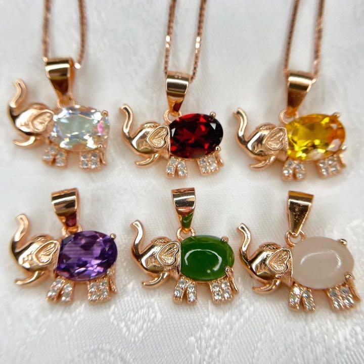 Garnet store elephant necklace