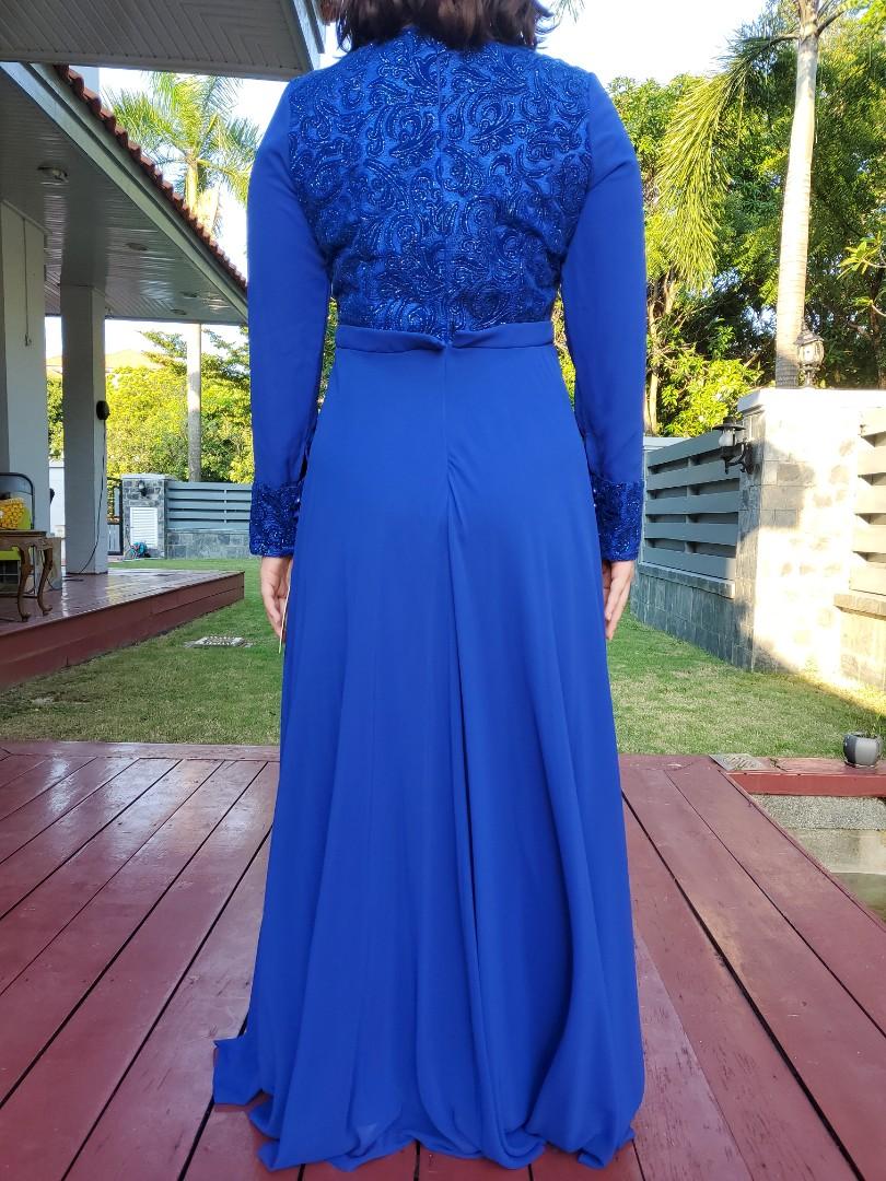 Navy Blue Dress Muslimah Raya One Piece Turkish Turkey Women s
