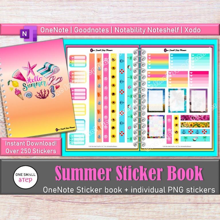 OneNote Digital Planner Summer Stickers, Tropical July Planner Kit ...