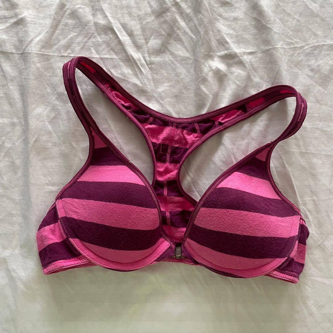 Pink Striped Racerback Bra 34A, Women's Fashion, Undergarments & Loungewear  on Carousell