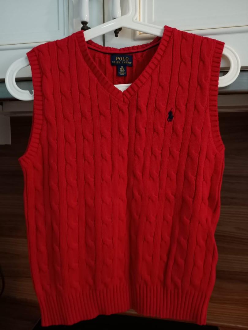 Red knit vest top