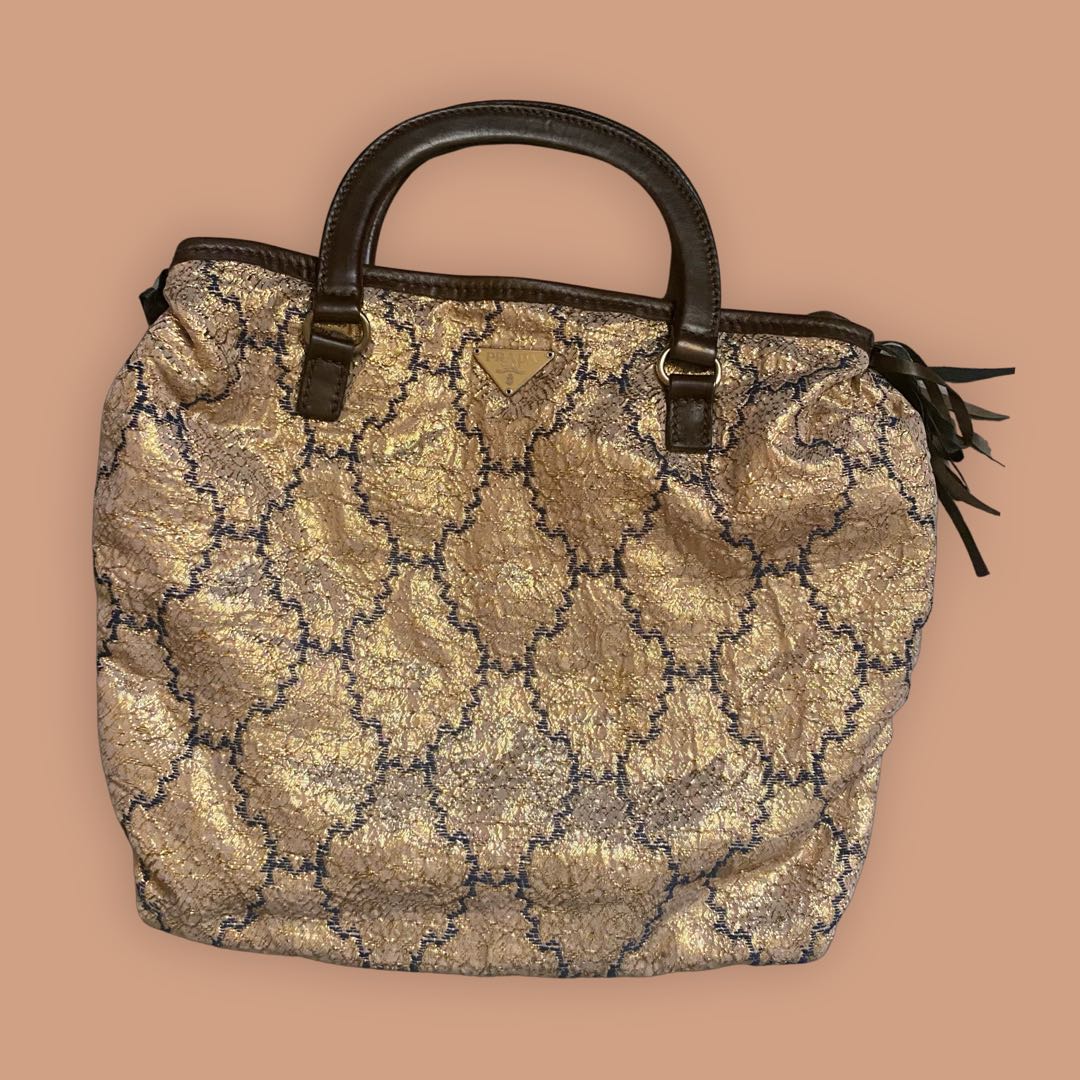 Prada brocade sale shoulder bag