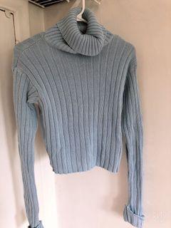 Revamped Light Blue Turtle Neck Long Sleeve (Sz M-L)
