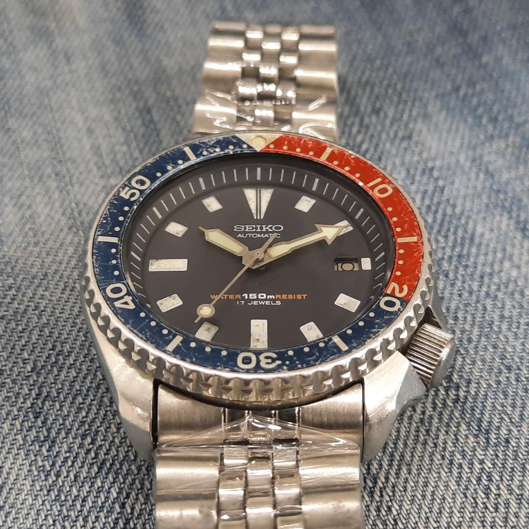 Seiko 7002-700J 17 Jewels Pepsi Diver's Automatic Men's Watch, Men's ...