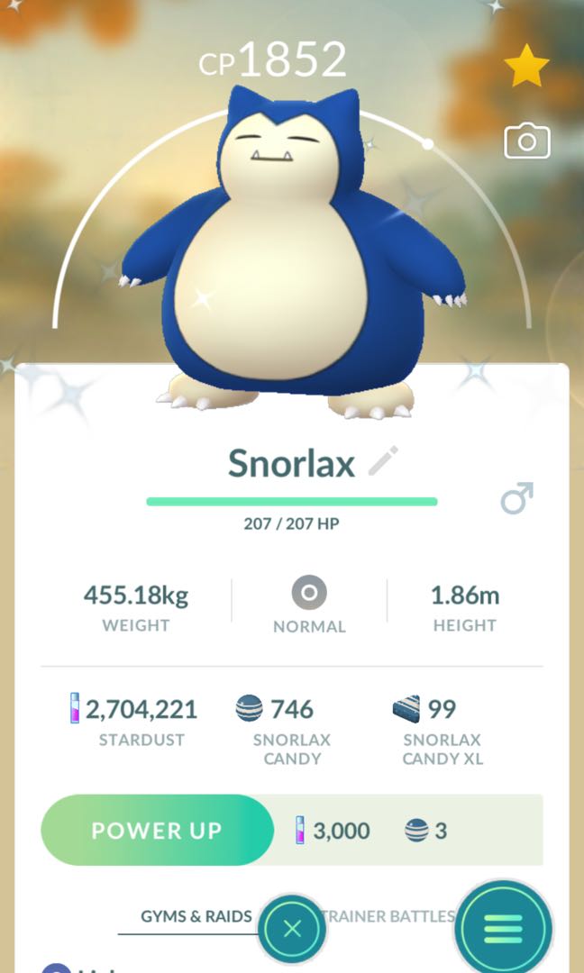 Shiny Snorlax Pokemon Go Video Gaming Gaming Accessories In Game Products On Carousell