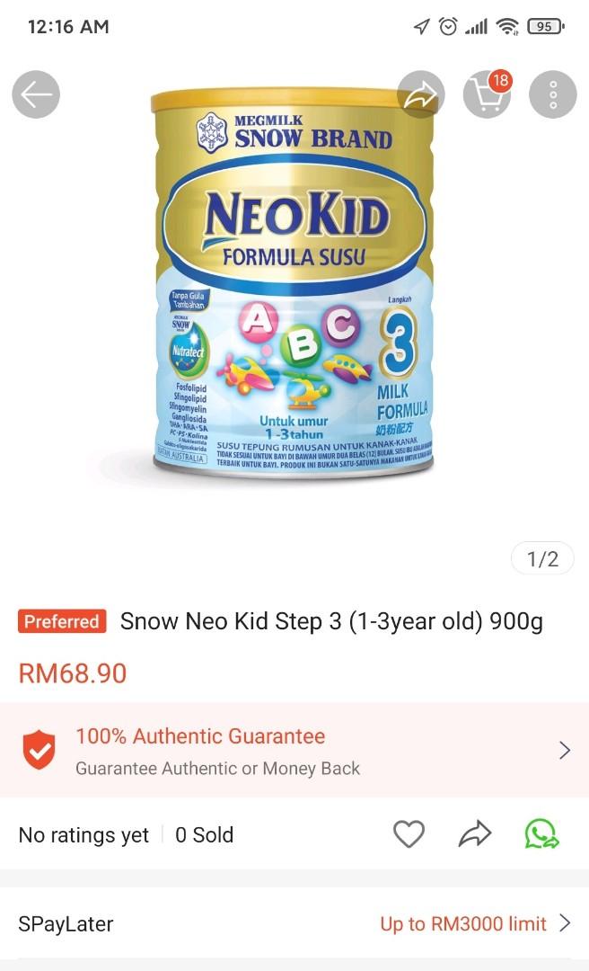 Snow neokid step 3 susu snow langkah 3