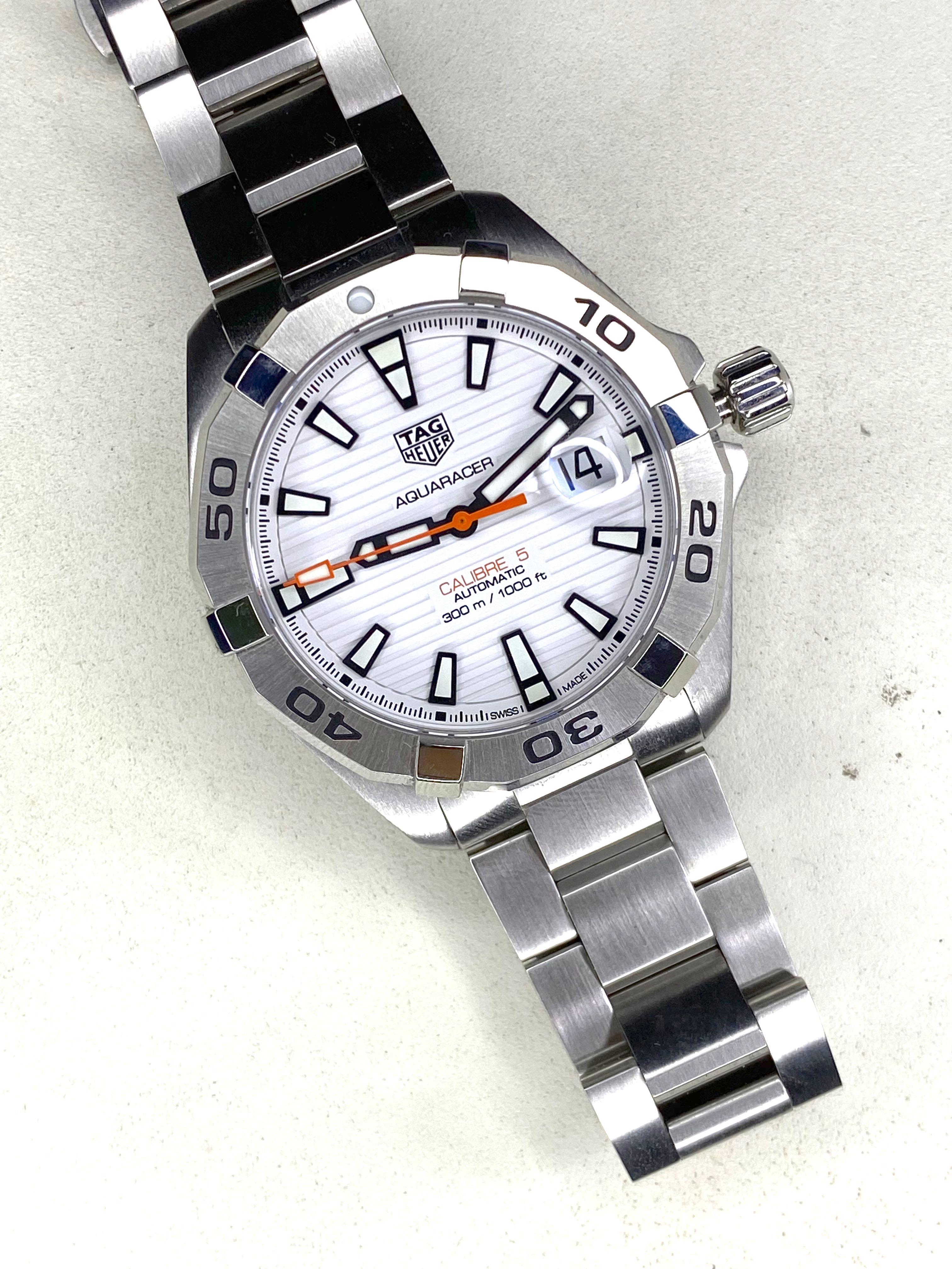 Tag heuer aquaracer new arrivals calibre 5 41mm white