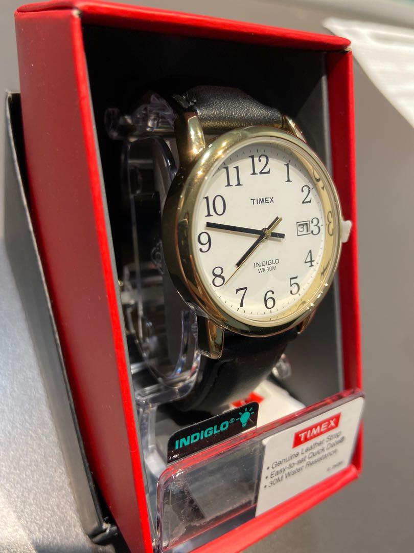 TIMEX EASY READER 35MM LEATHER STRAP WATCH T2H291