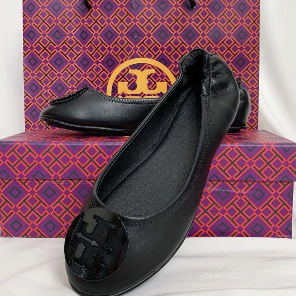 All black tory burch flats clearance