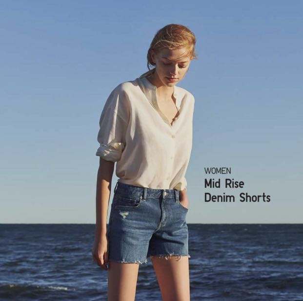 Uniqlo mid rise denim shorts clearance