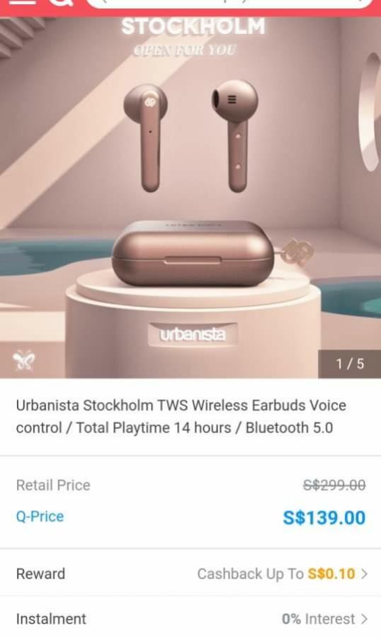 Urbanista Stockholm Plus True Wireless Earbuds Over 20 Hours
