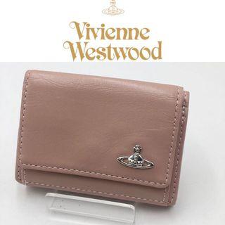 英國【Vivienne Westwood】粉色真皮短夾