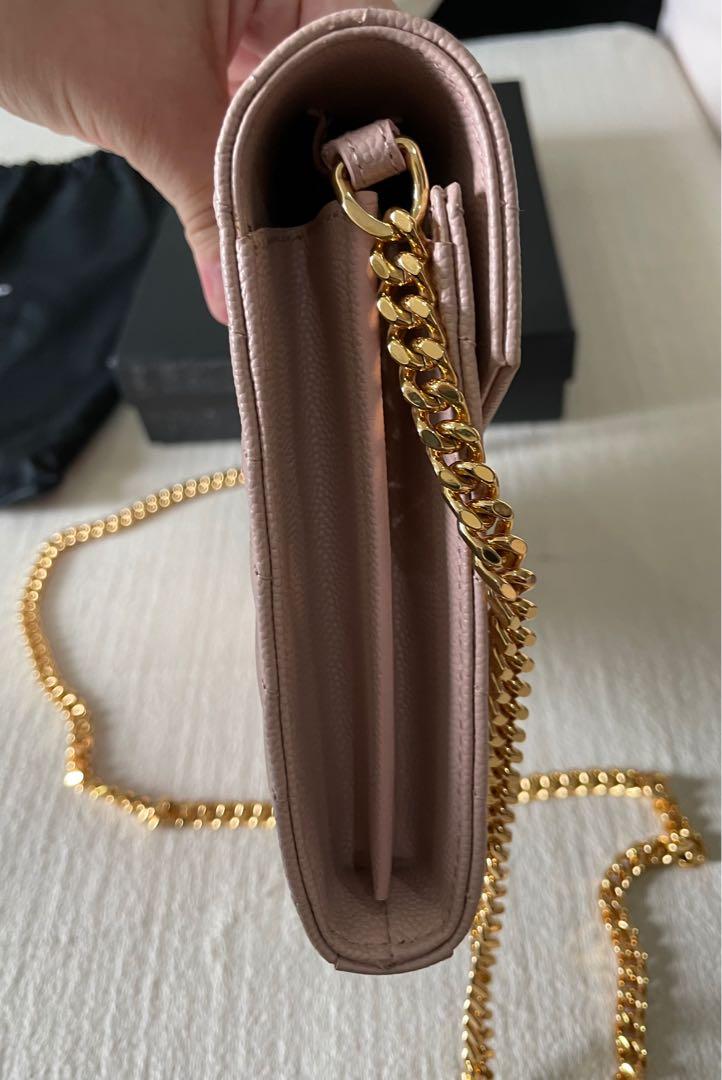 YSL Le Monogramme Glossy Wallet On Crossbody Chain