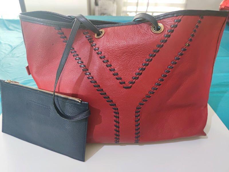 YSL Reversible Tote Bag Red and navy blue, Luxury, Bags & Wallets on
