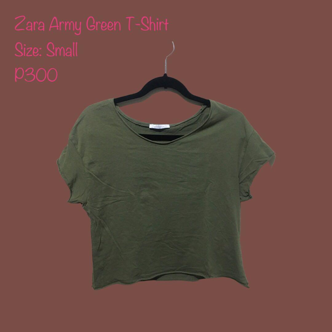 Zara Army Green T Shirt