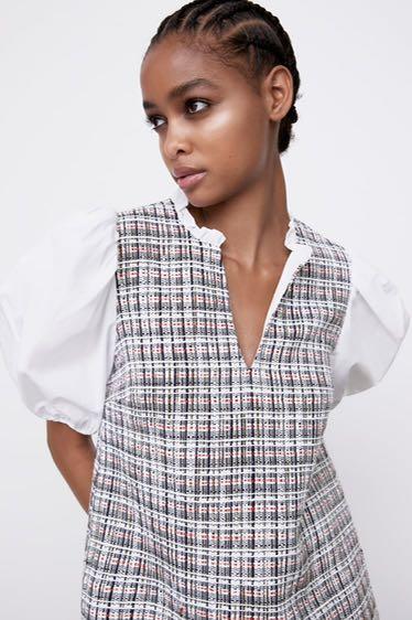 Zara combined structured dress store