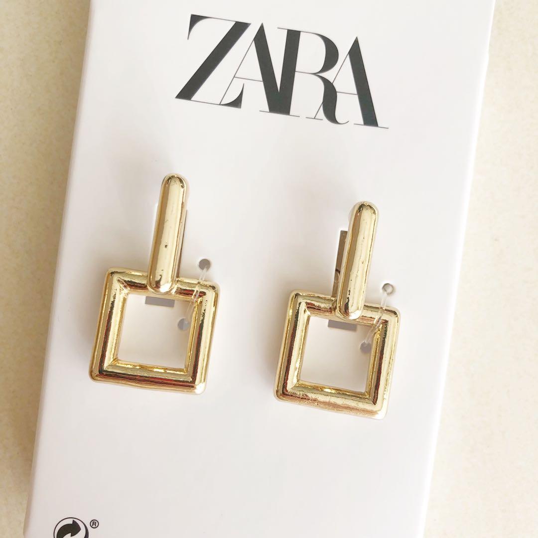 Square gold earrings zara shop