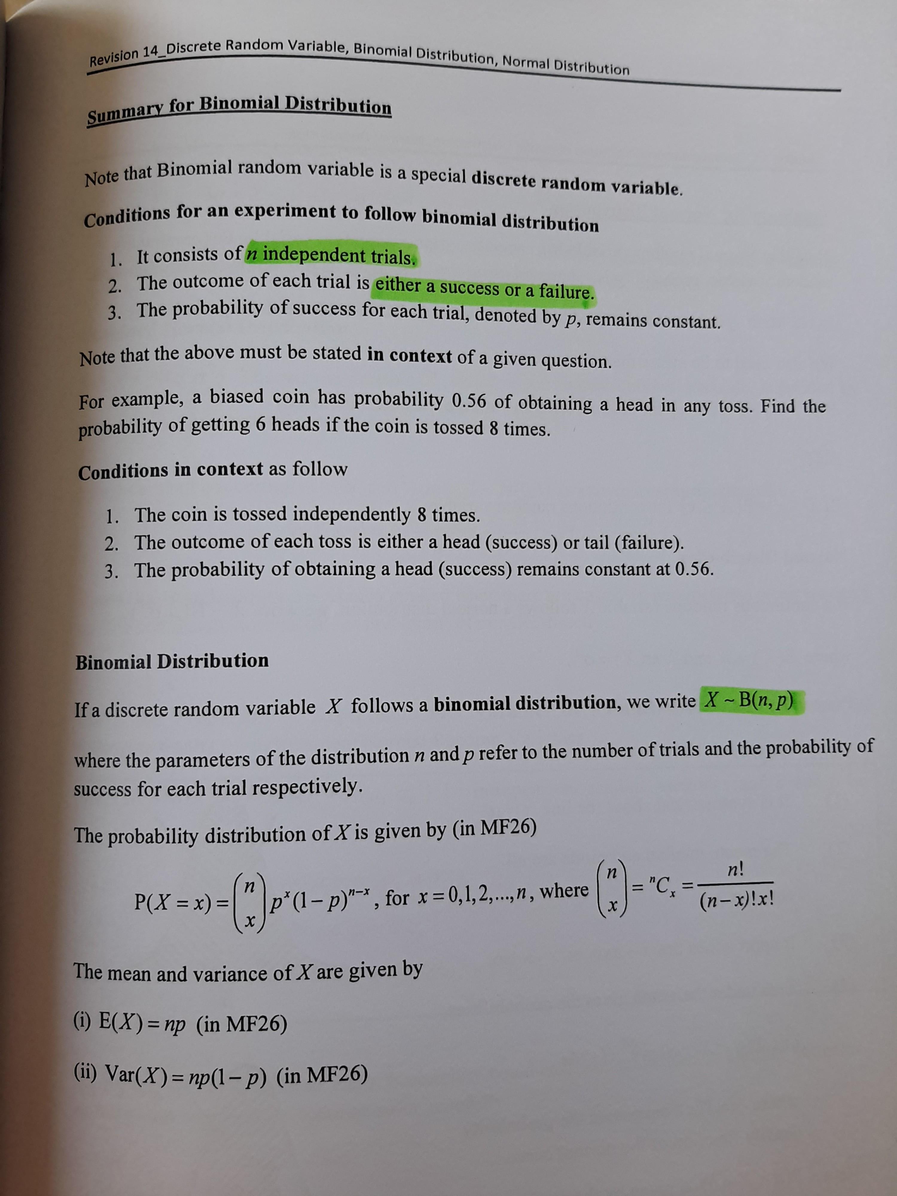 2021 Raffles Institution (RI) H2 Math 9758 Revision Notes, Hobbies ...