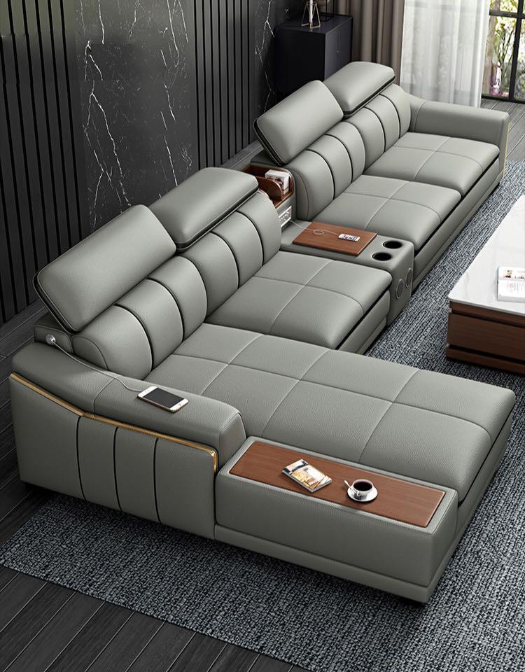 Leather couch with usb ports sales