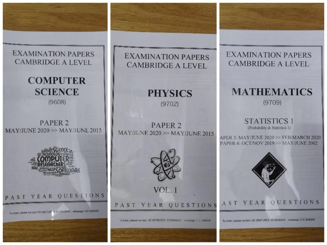 A Level Past Year Exam Papers Phys Maths Comp Sc Letgonow Books Stationery Books On Carousell