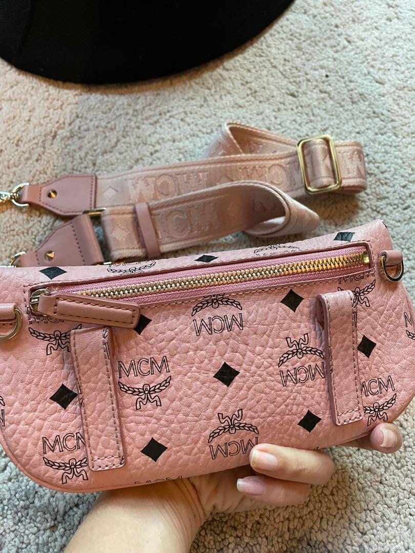 Pink mcm on sale belt bag
