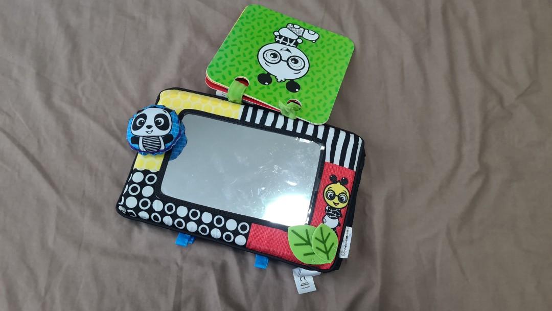 Baby Einstein Flip For Art High Contrast Floor Activity Mirror with Take Along Cards Tummy Time Play Newborn
