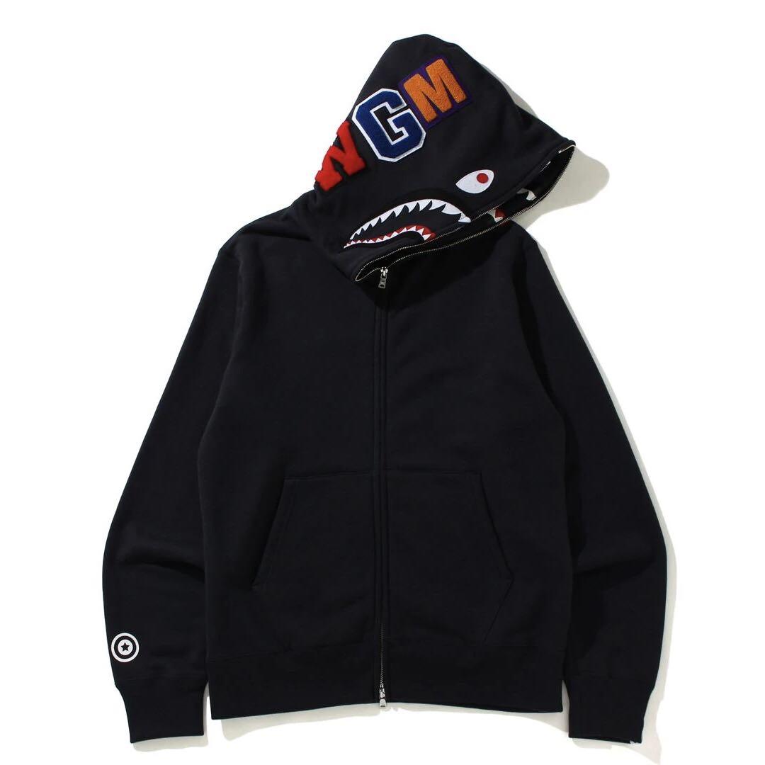 Shark full zip double hoodie clearance