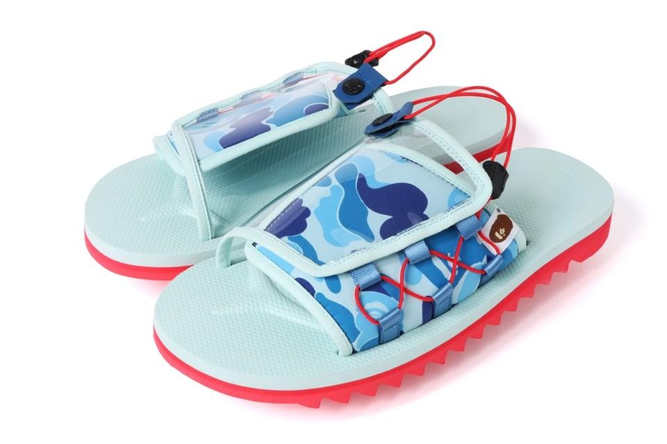 Bape x Suicoke Slides baby blue Luxury Sneakers Footwear on