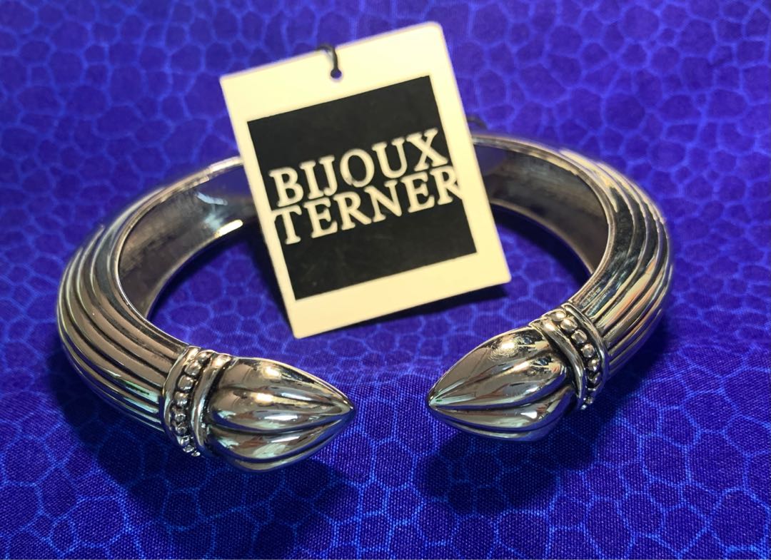Bijoux Terner Silver Tone Bracelet Stretch Elastic Chain Beads Costume  Jewelry | eBay