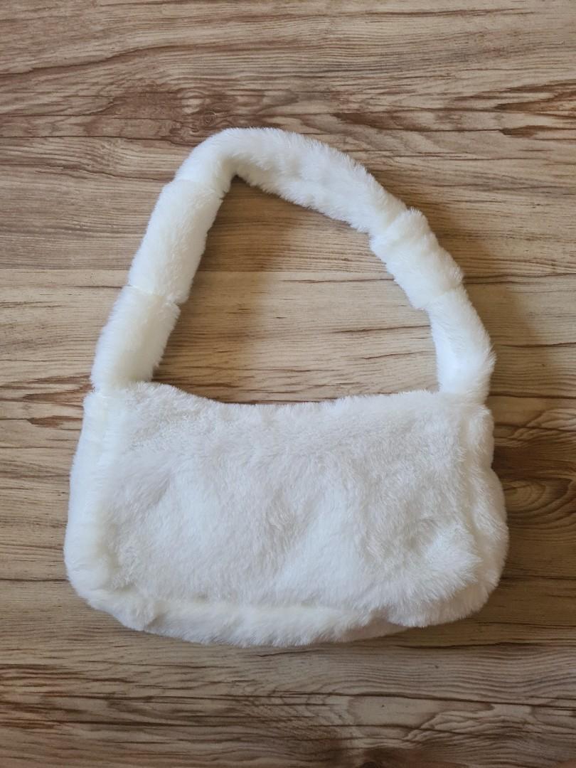White sales fluffy handbag