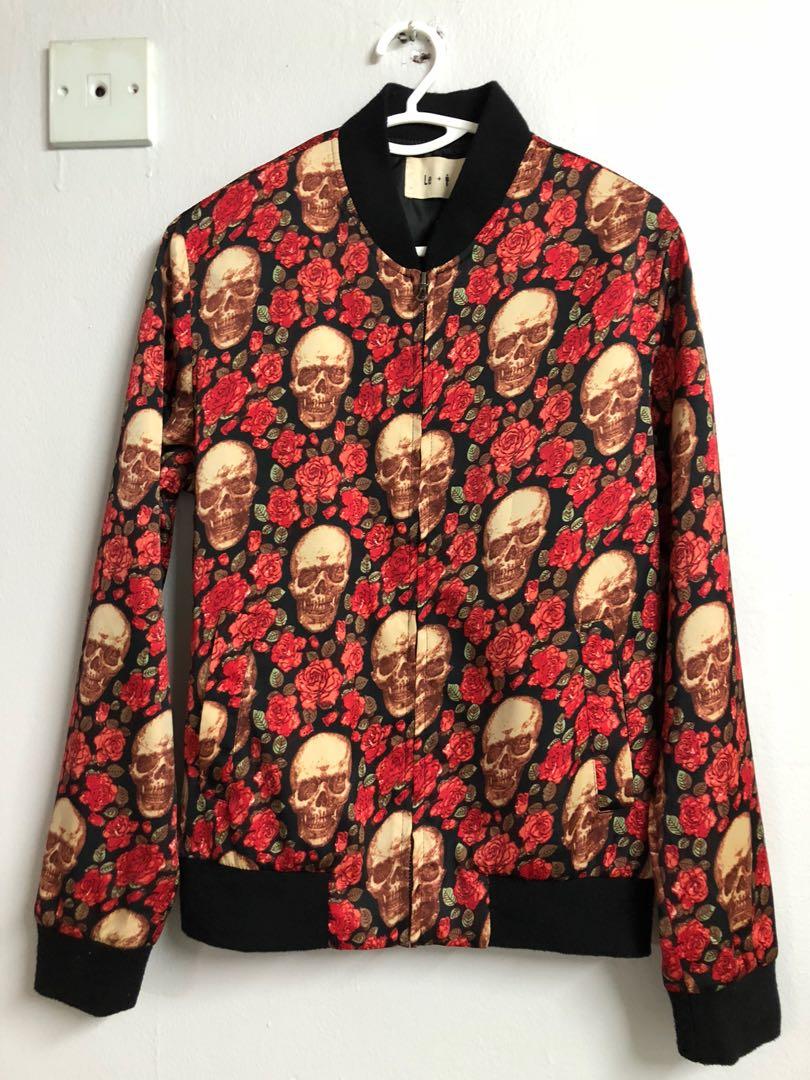 Bomber jacket (Category: Coats, Jackets and Outerwear) located in Kuala Lumpur. Submitted by socksgame (Listing ID 1101549862, Image 1). Description: Skull bomber jacket 8.5 Free shipping .
