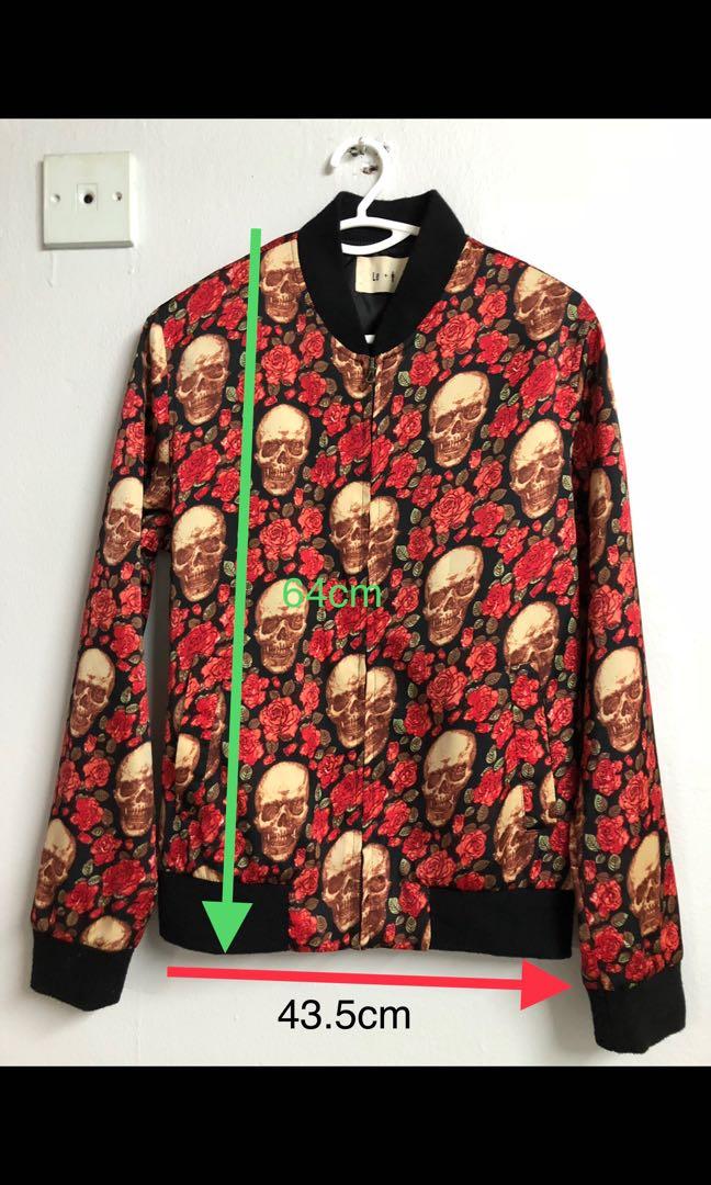 Bomber jacket (Category: Coats, Jackets and Outerwear) located in Kuala Lumpur. Submitted by socksgame (Listing ID 1101549862, Image 2). Description: Skull bomber jacket 8.5 Free shipping .