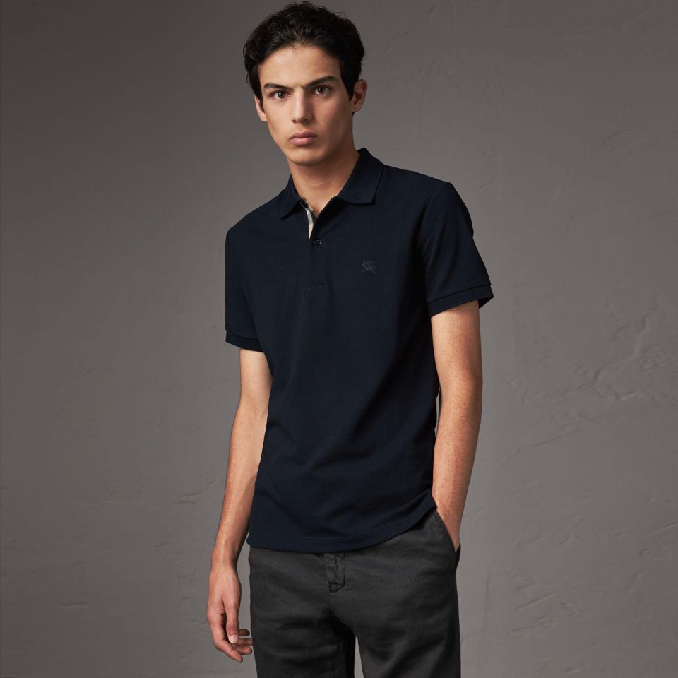 check placket polo shirt