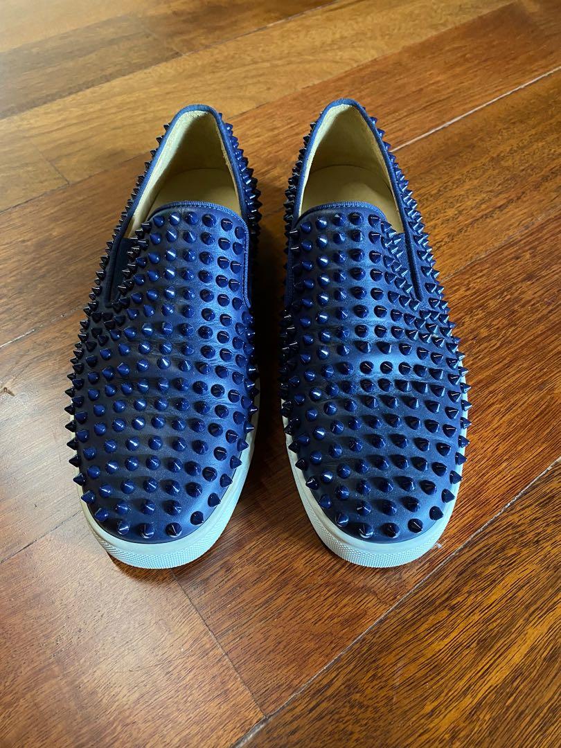 Christian louboutin roller boat blue cheap