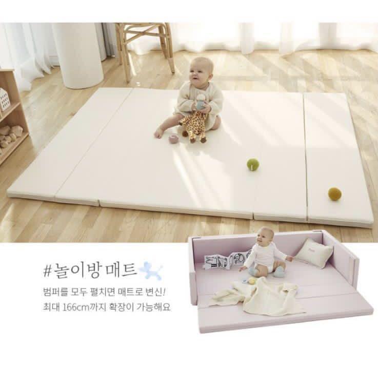 Creamhaus bumper bed foldable playmat, Babies & Kids, Baby Nursery