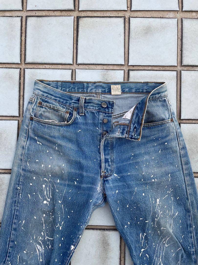 Custom paint splatter on Vintage Levi’s 501, MADE IN USA 🇱🇷