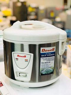 Dowell 8/ 10 cups jar type rice cooker with steamer basket stainless silver body