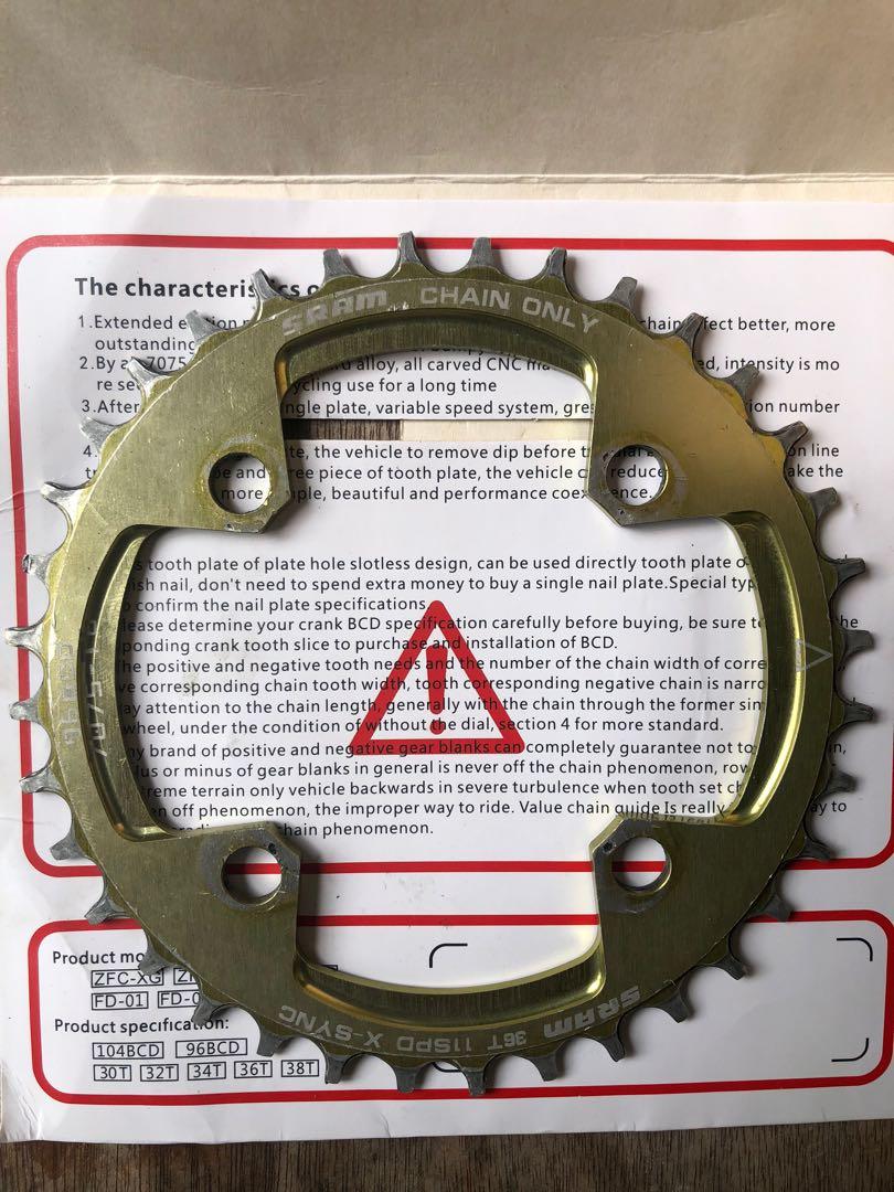 FS: Sram x-sync chain ring 36t (Category: Bicycles) located in Paranaque City. Submitted by mikechanics (Listing ID 1101518250, Image 1). Description: For sale Used Sram x-sync chain ring Narrow Wide 36t Gold 96 BCD Symmetric 300 pesos FIXED/FIRM price MUST SEE TO APPRECIATE WYSIWYG FCFS basis NO LAST PRICE inquiries NO LOWBALLERS NO RESERVATION NO PRICE HAGGLERS FOR PICK UP ONLY BIR puregold jr. Villanueva Village Parañaque strictly NO COP COD.