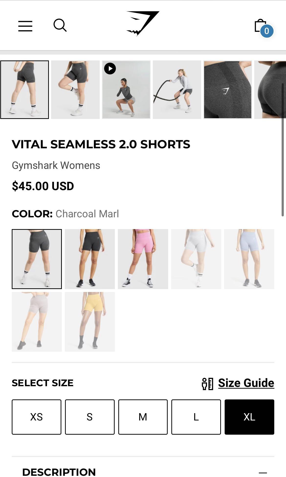 Gymshark Vital Seamless 2.0 Shorts Charcoal Marl