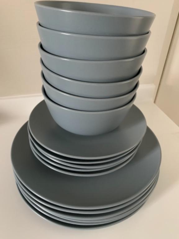 IKEA full set of crockery in duck egg blue, Furniture & Home Living