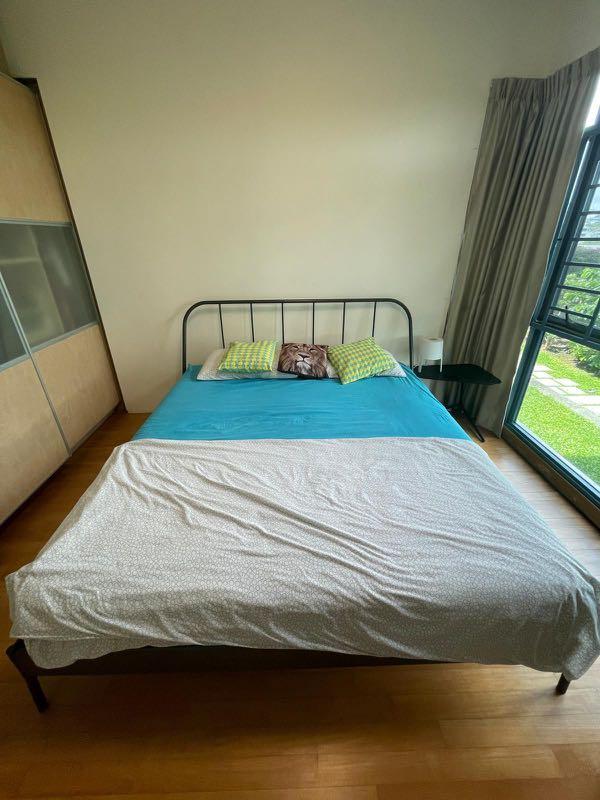 Ikea King mattress and frame, Furniture & Home Living, Furniture, Bed