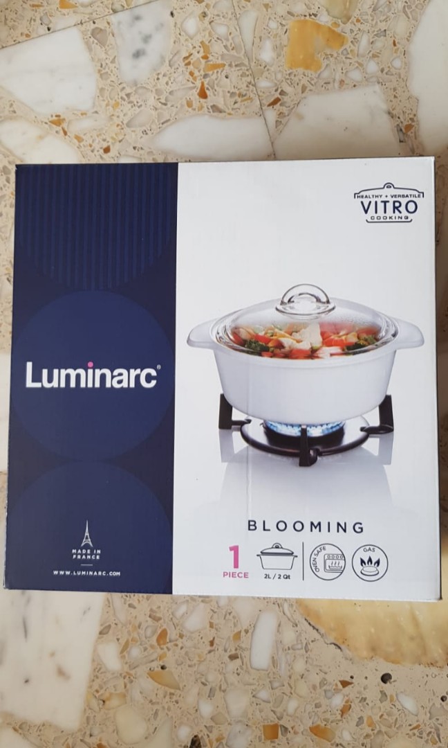 Luminarc Vitro Blooming Heat-Resistant Glass Cooking Pot (2L)