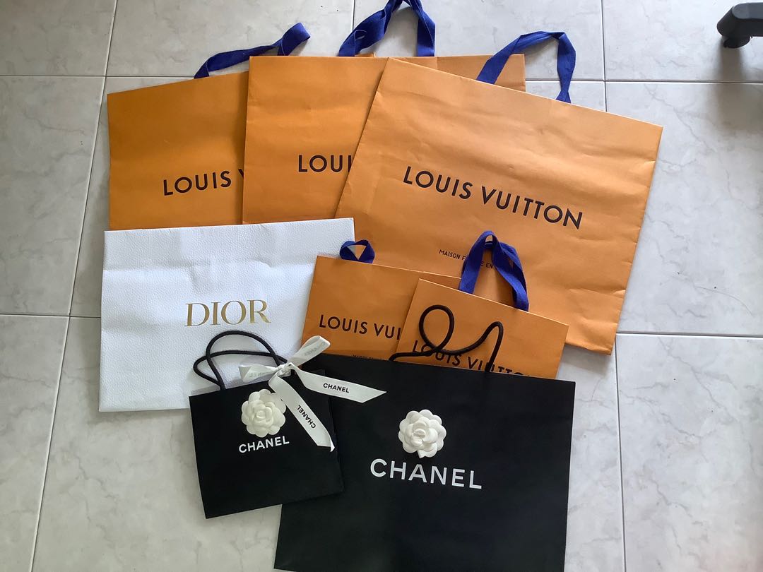 Chanel, Saint Laurent, Prada, Louis Vuitton, Gucci, Hour Glass paperbags,  Luxury, Accessories on Carousell