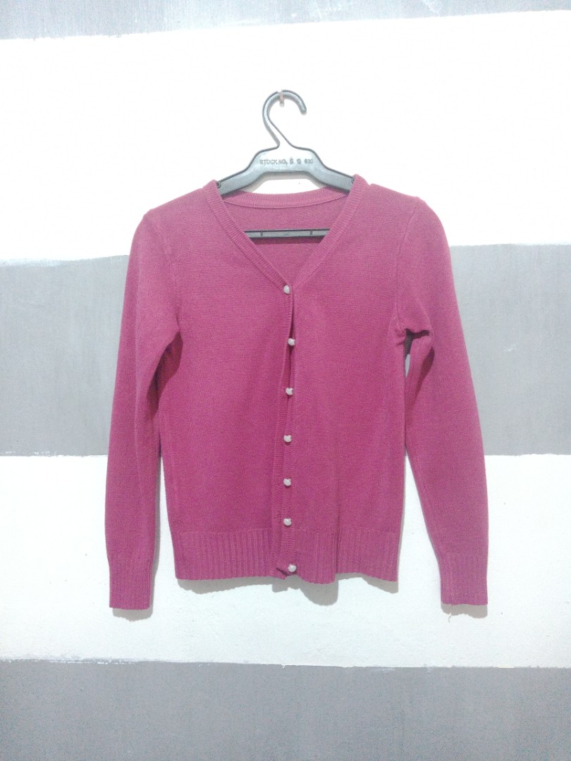 magenta pink cardigan