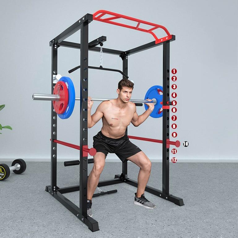 Multi Functional Power Rack Powerlifting for Squat Bench Deadlift Lat ...