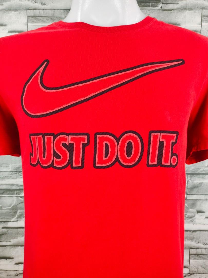Nike JDI Swoosh Logo Red Shirt, Men's Fashion, Tops & Sets, Tshirts ...