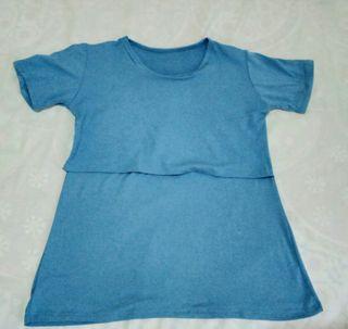 Preloved Breastfeeding Blouse (blue)
