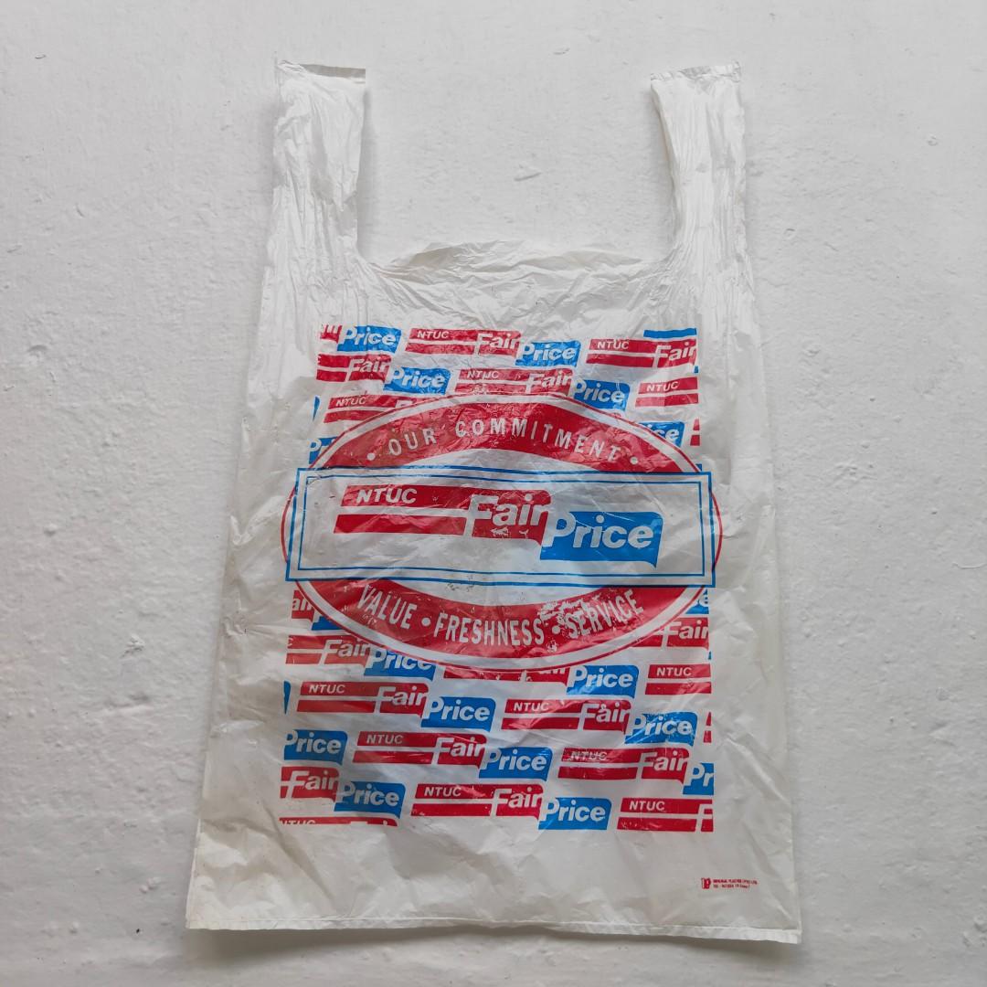 Retro 1997 NTUC FairPrice Receipt + Plastic Bag (24 years old), Hobbies