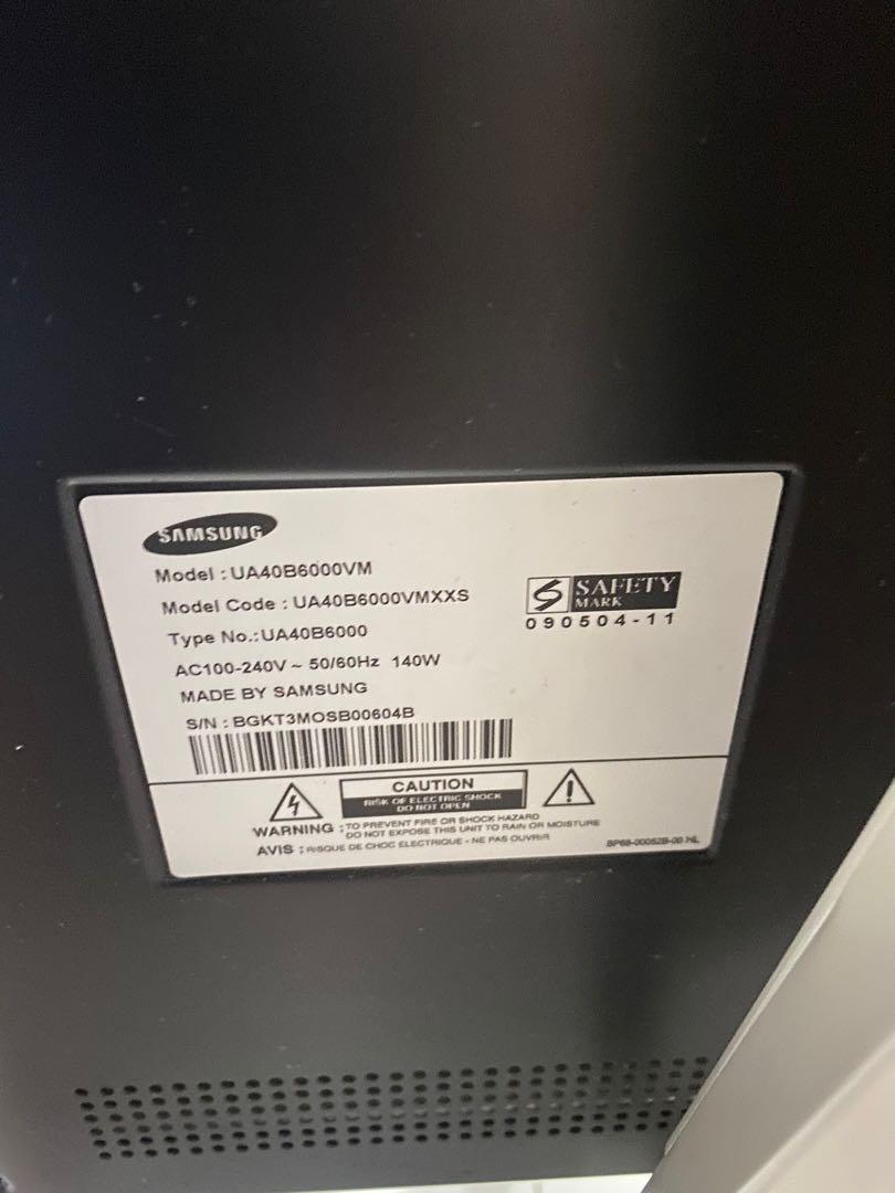 Samsung 6 Series 40” LED TV with Wall Mount, TV & Home Appliances, TV