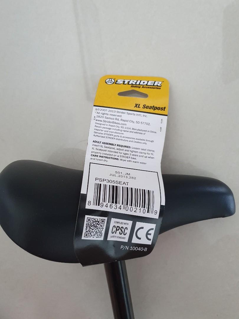 Strider Sports Balance bike XL Seatpost new Sports Equipment Bicycles Parts Parts Accessories on Carousell